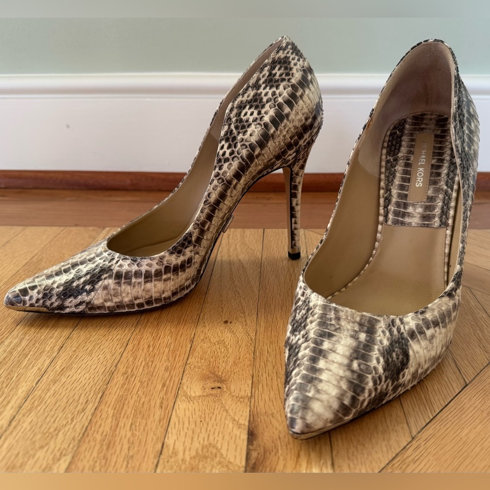 Michael Kors Avra Genuine Snakeskin Pumps Heels